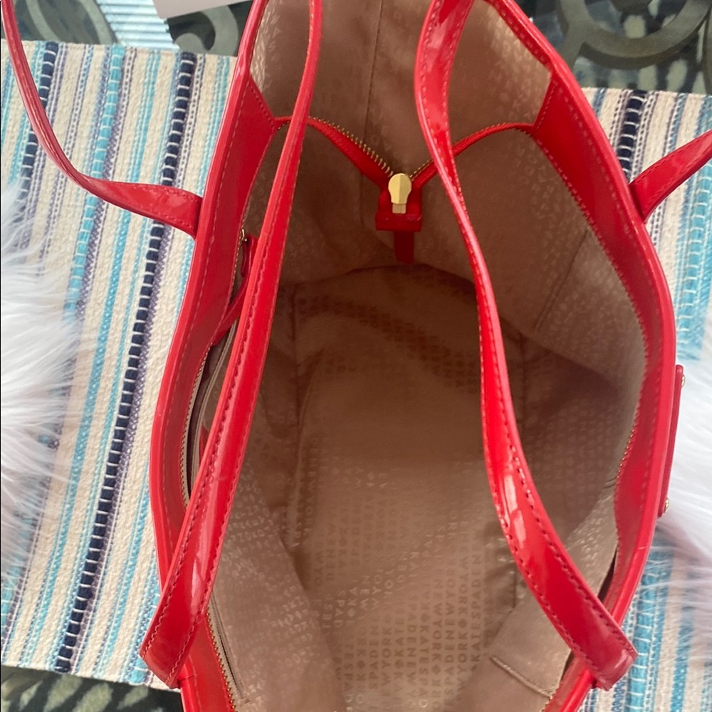 Kate Spade Red Tote Bag EUC - Picture 3 of 10